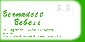 bernadett bebesi business card